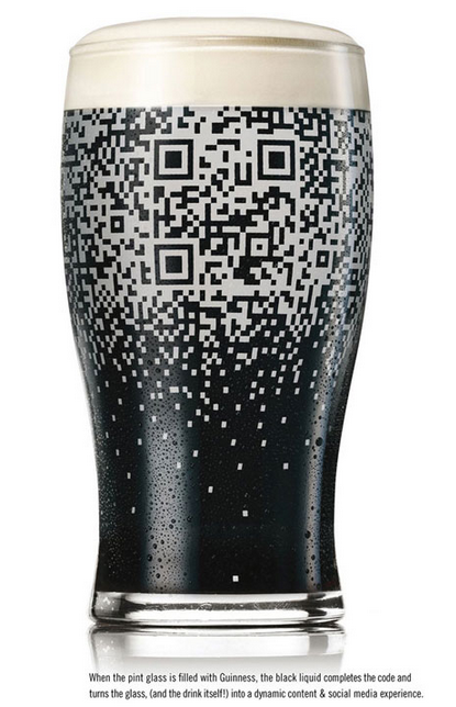 Scan-able QR Code on a Beer Glass