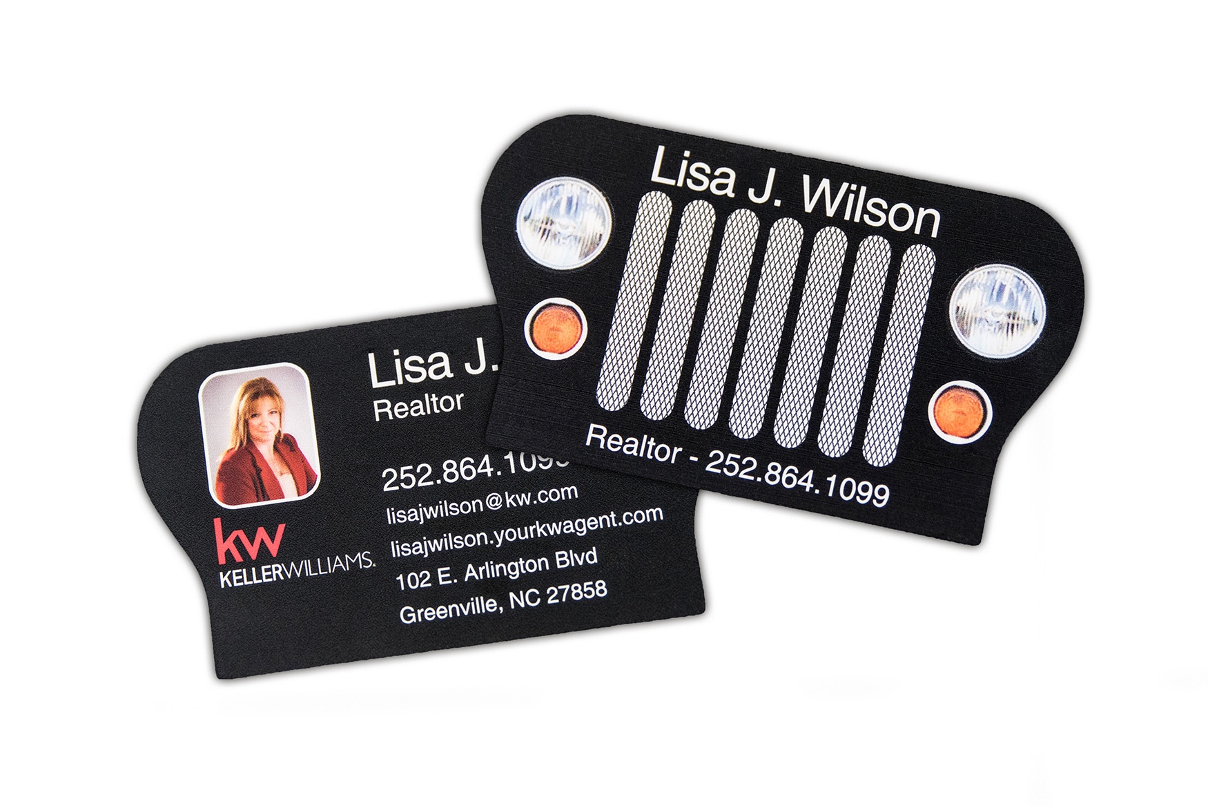 Jeep Grill Shaped Keller Williams Business Card