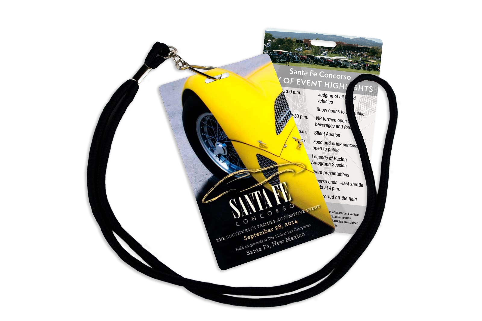 Santa Fe Concorso Event Highlights Schedule Event Access Pass with Lanyard