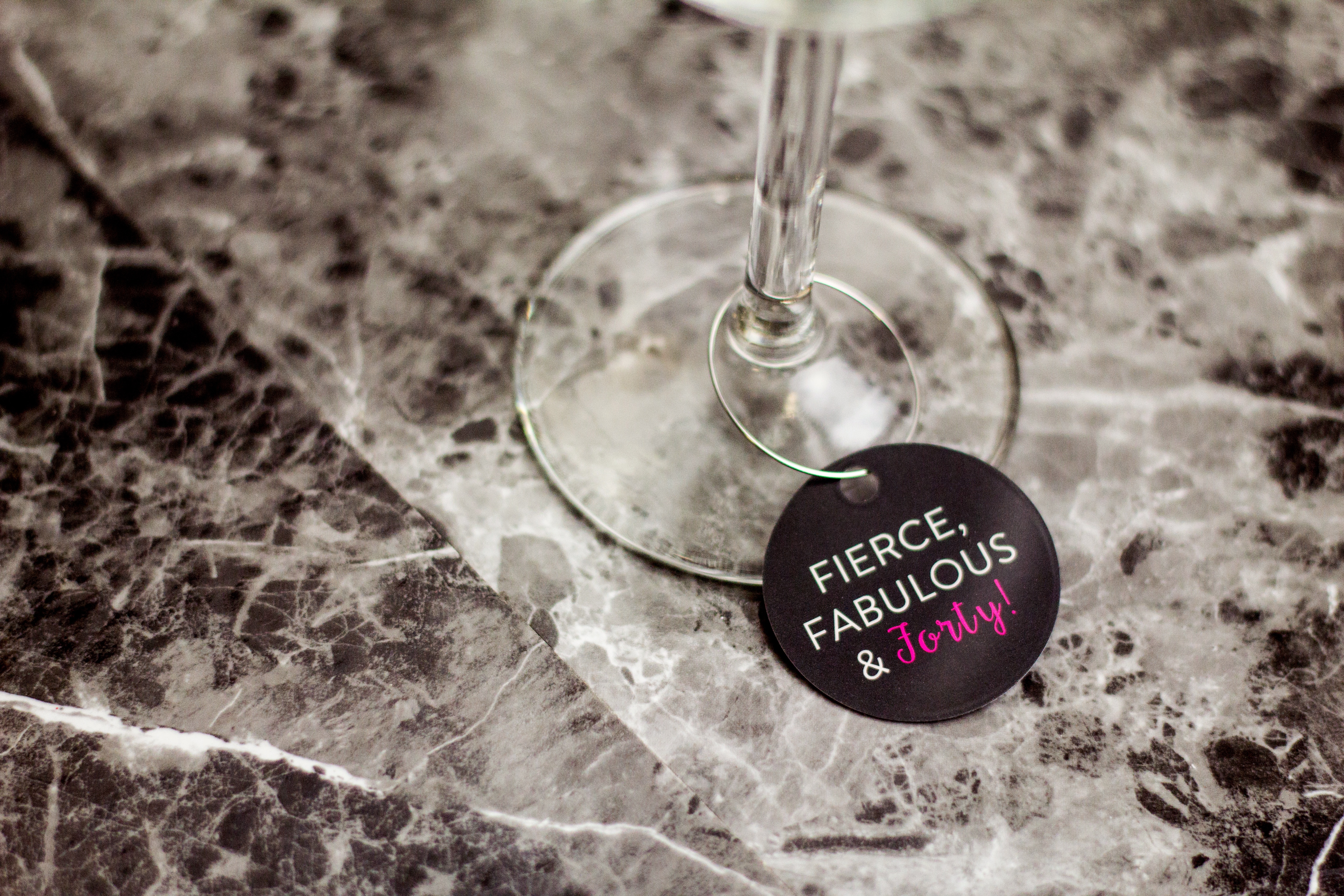 Fierce, Fabulous & Forty Wine Charm