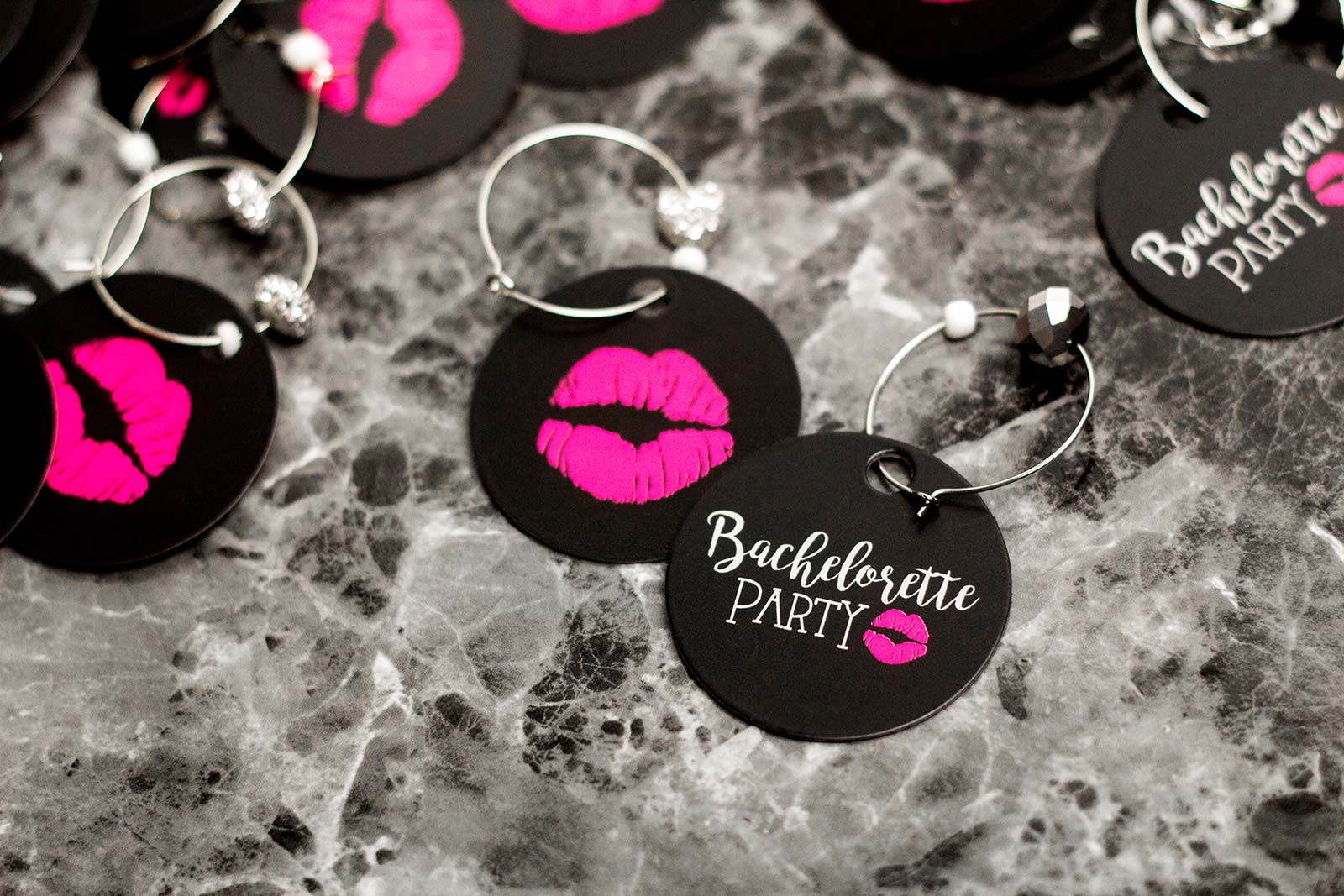 Bachelorette Party Lips Wine Charm