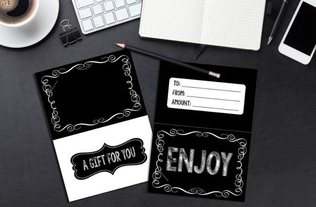 A Gift For You Generic Chalkboard Enjoy Gift Card Holders