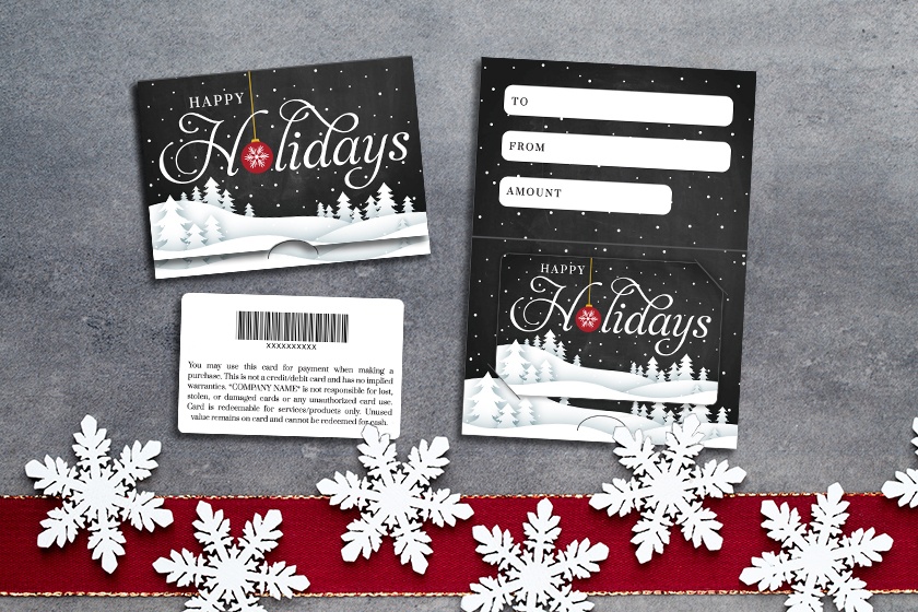 Happy Holidays Gift Card and Gift Card Holder