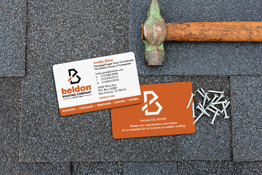 Beldon Roofing Company Business Cards