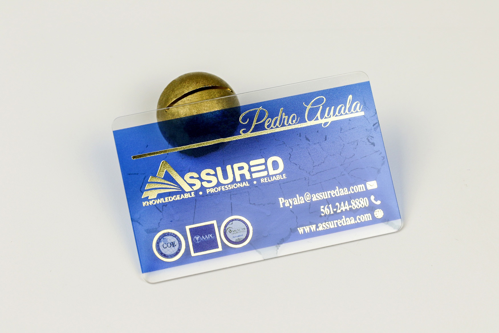 Assured AA Clear Business Cards