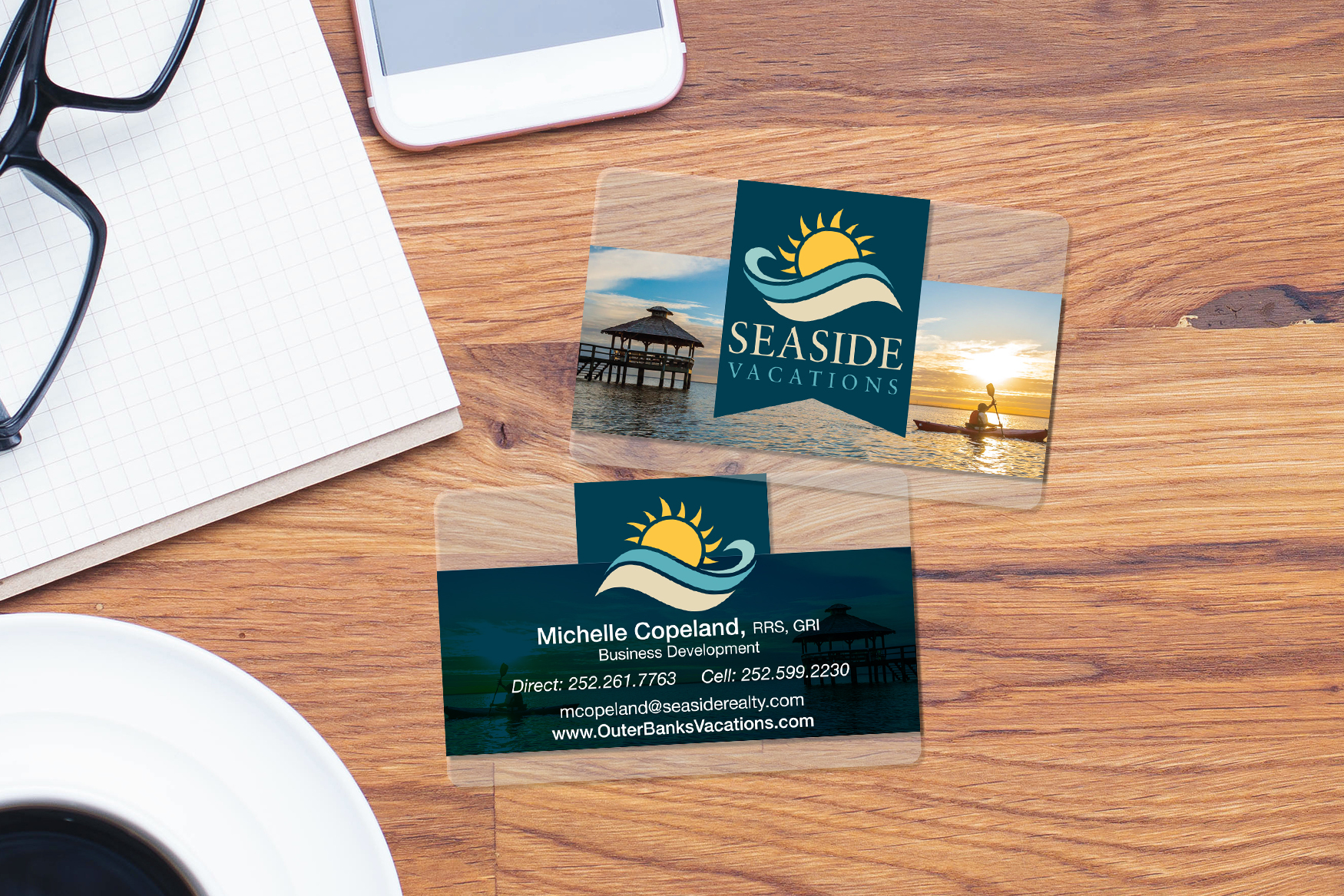 Seaside Vacations Business Cards