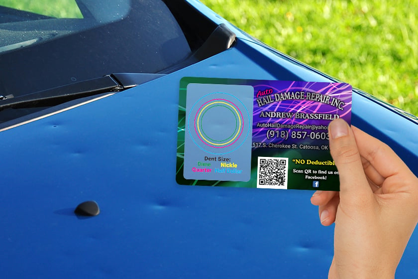 Auto Hail Damage Repair Business Cards