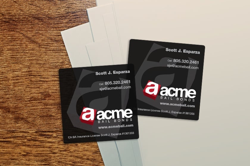 Acme Bail Bonds Square Business Cards