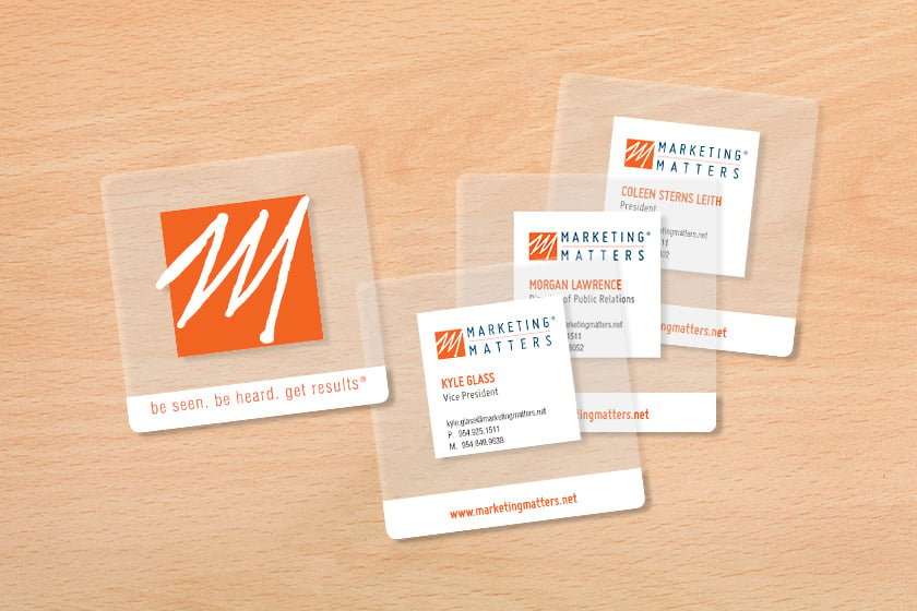 Marketing Matters Clear Business Cards