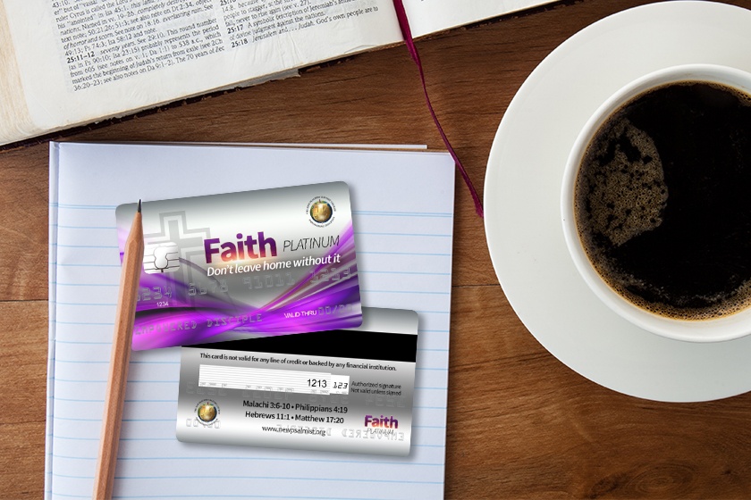 Faith Platinum Faux Chip Credit Card