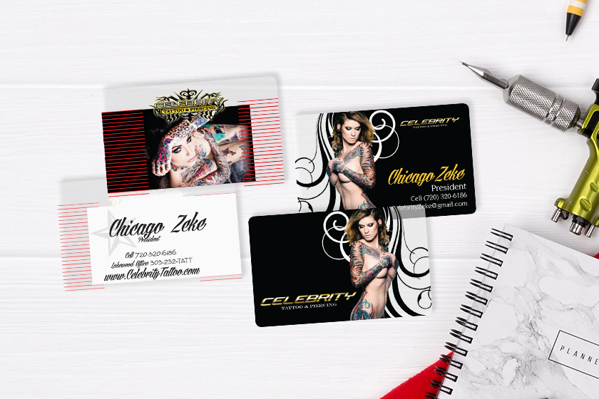 Celebrity Tattoo & Piercing Business Cards