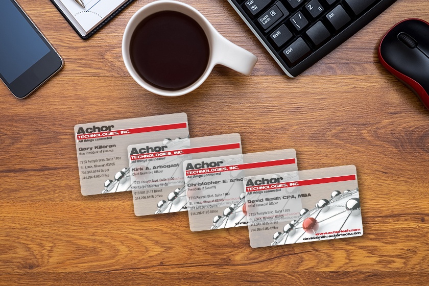 Achor Technologies Frosted Business Cards