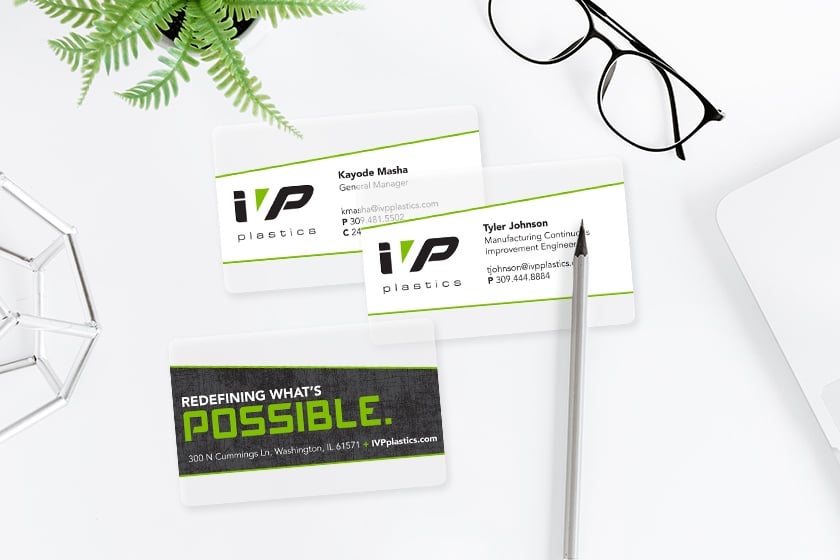 IVP Plastics Clear Business Cards