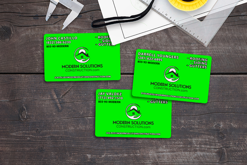 Modern Solutions Construction Business Cards