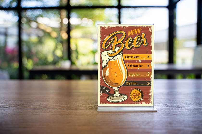 Beer Menu Table Sign