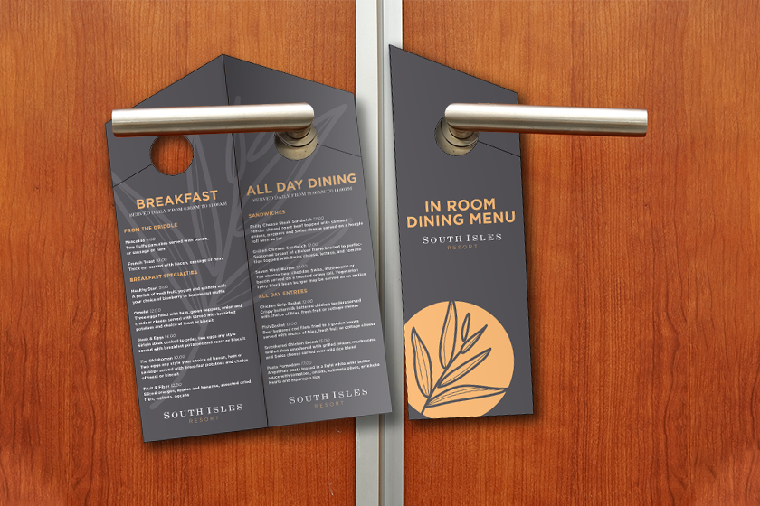 South Isles Resort Room Service Door Hangers