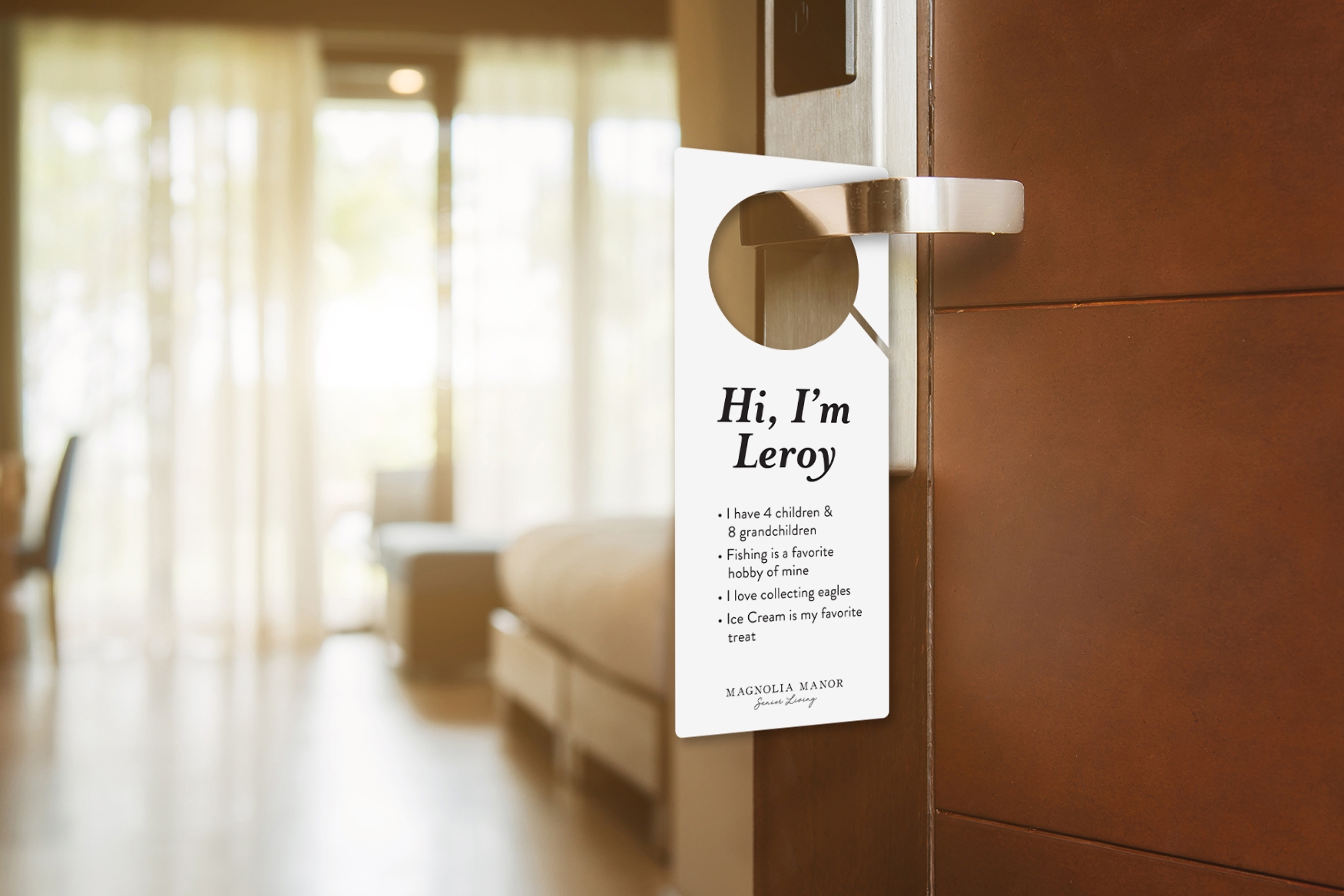 Magnolia Manor Senior Living Resident Door Hangers