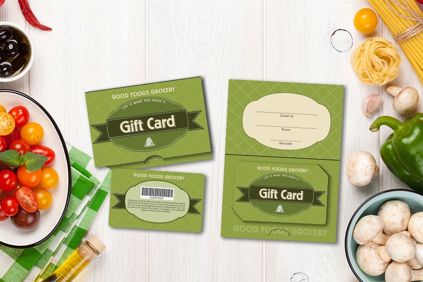 Good Foods Grocery Gift Cards and Matching Gift Card Holders