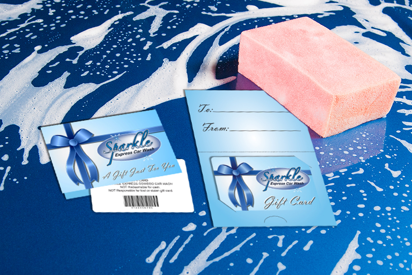 Sparkle Express Car Wash Gift Cards with Matching Gift Card Holders