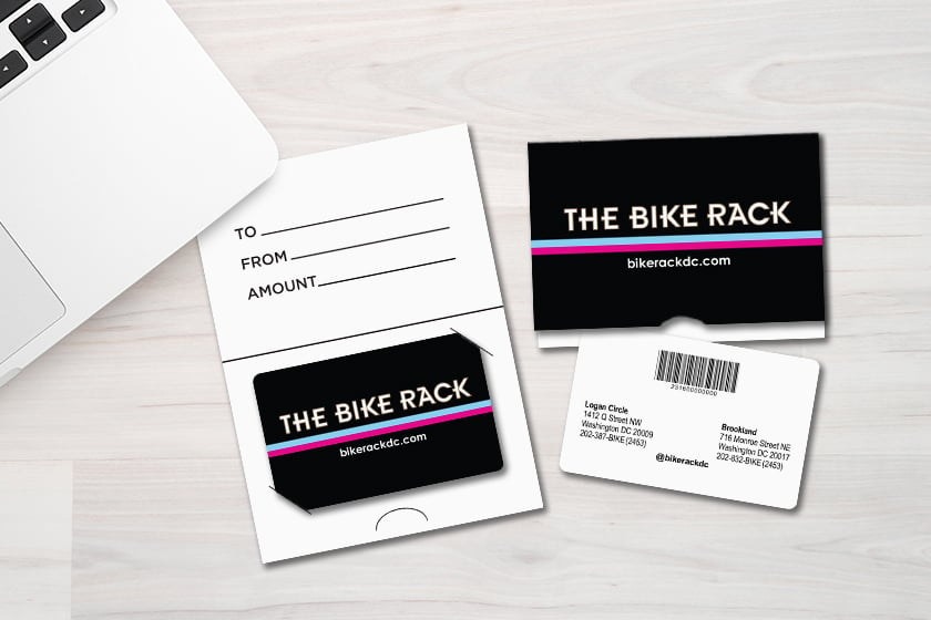 The Bike Rack Gift Cards and Custom Gift Card Holders