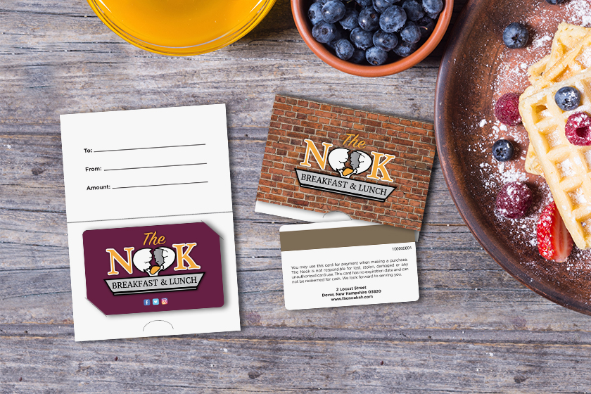 The Nook Breakfast & Lunch Gift Cards with Matching Gift Card Holders
