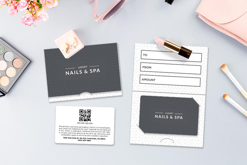 Luxury Nails & Spa Gift Cards with Matching Gift Card Holders