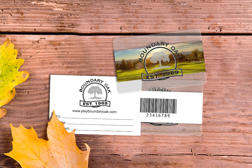 Boundary Oak Golf Course Gift Cards with Custom Sleeve