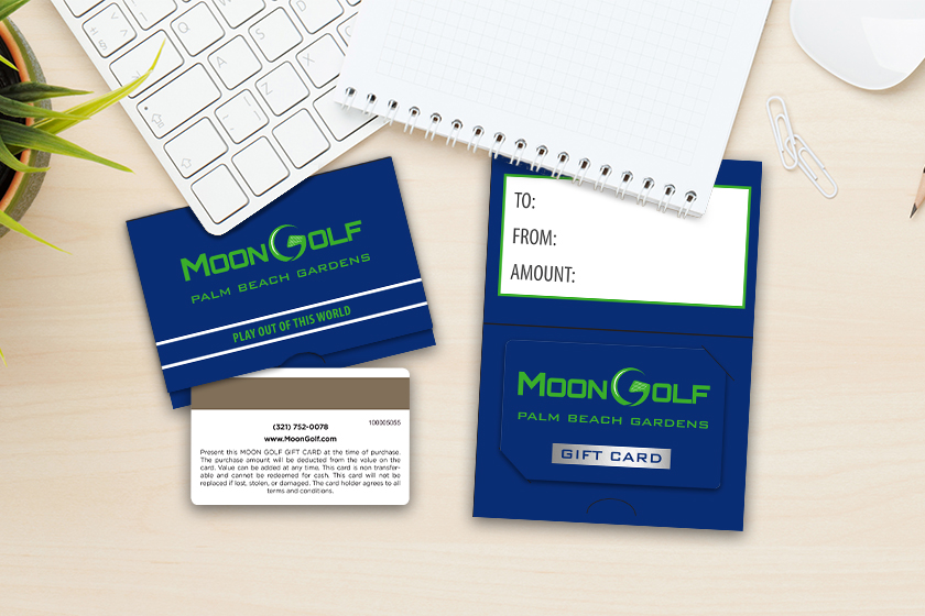 Moon Golf Palm Beach Gardens Course Gift Cards with Custom Gift Card Holders