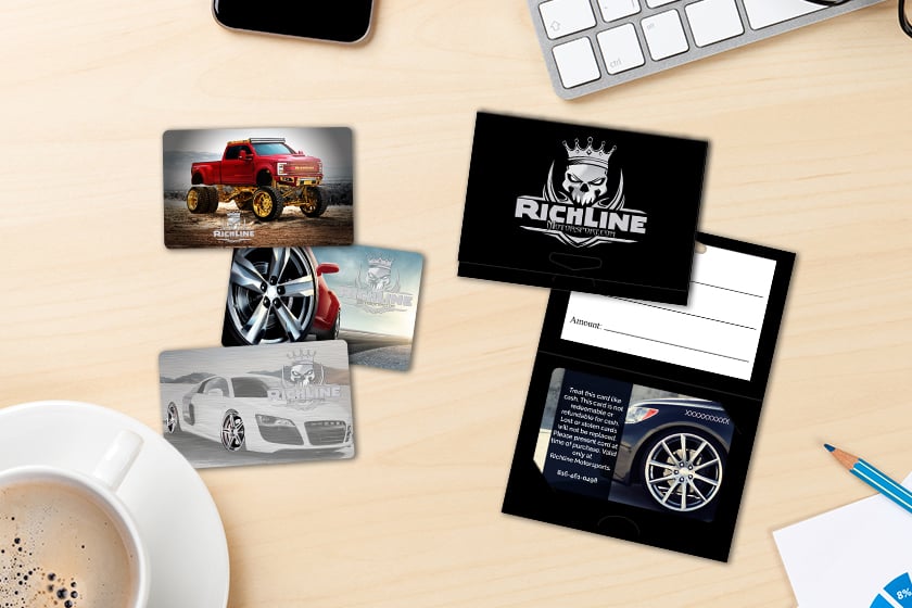 Richline Motorsports Gift Cards and Matching Gift Card Holder