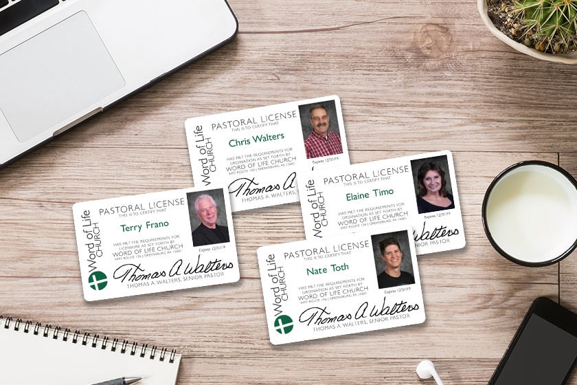 Word of Life Church Pastoral License ID Cards