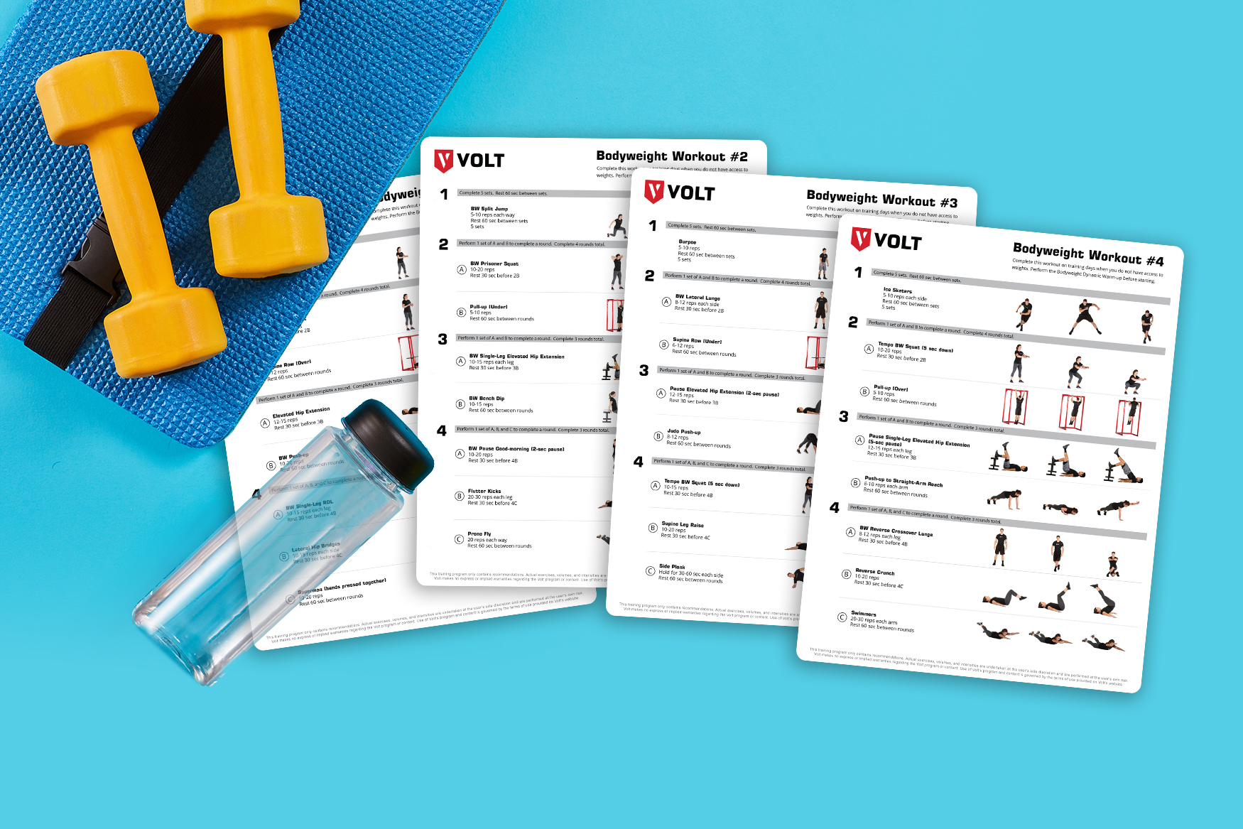 Volt Bodyweight Workout Exercise Informational Cards