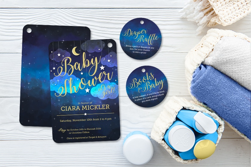 Nighttime Baby Shower Invitation Set