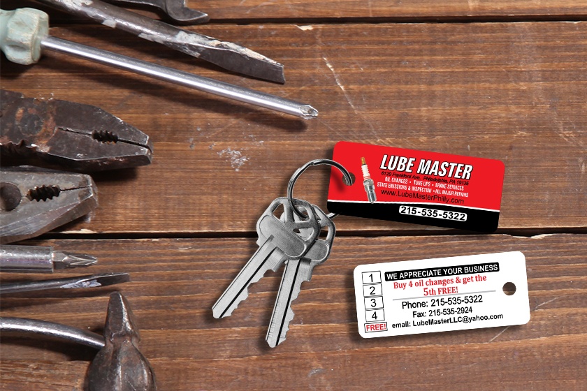 Lube Master Key Tag Punch Cards