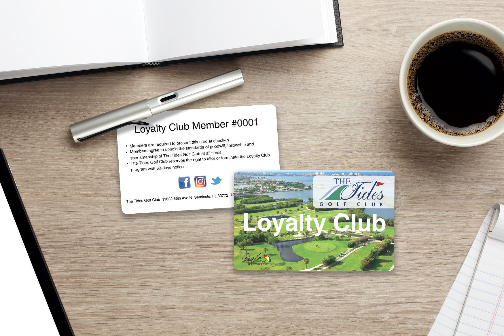 The Tides Golf Club Loyalty Club Membership Card