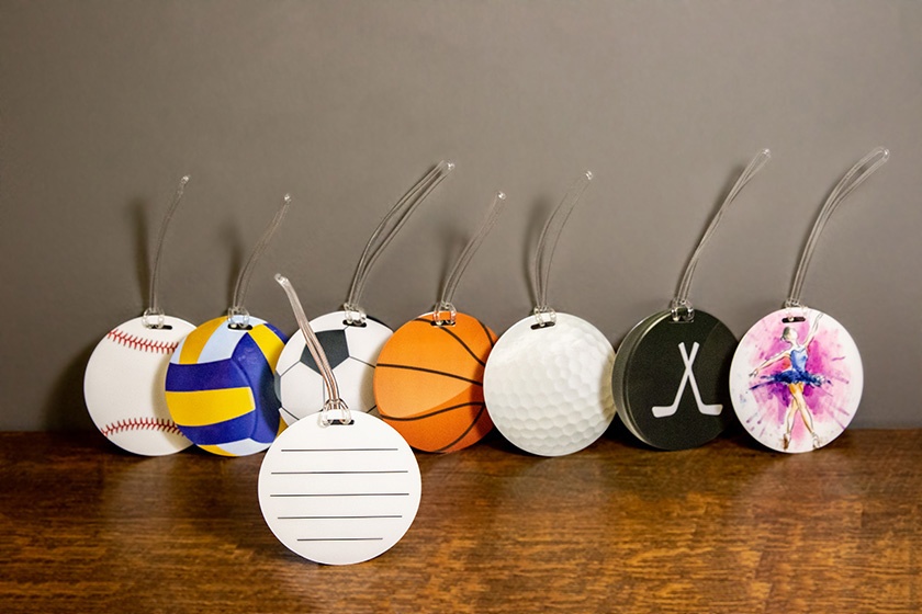 Circle Sports Themed Bag Tags