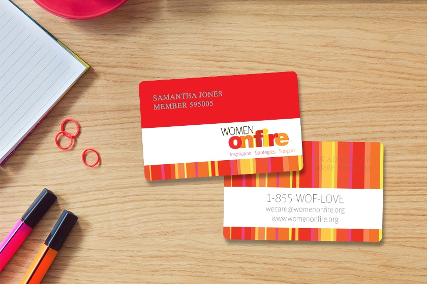 Embossed Women on Fire Membership Cards