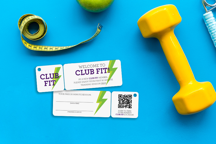 Club Fit Membership Card and Key Tags