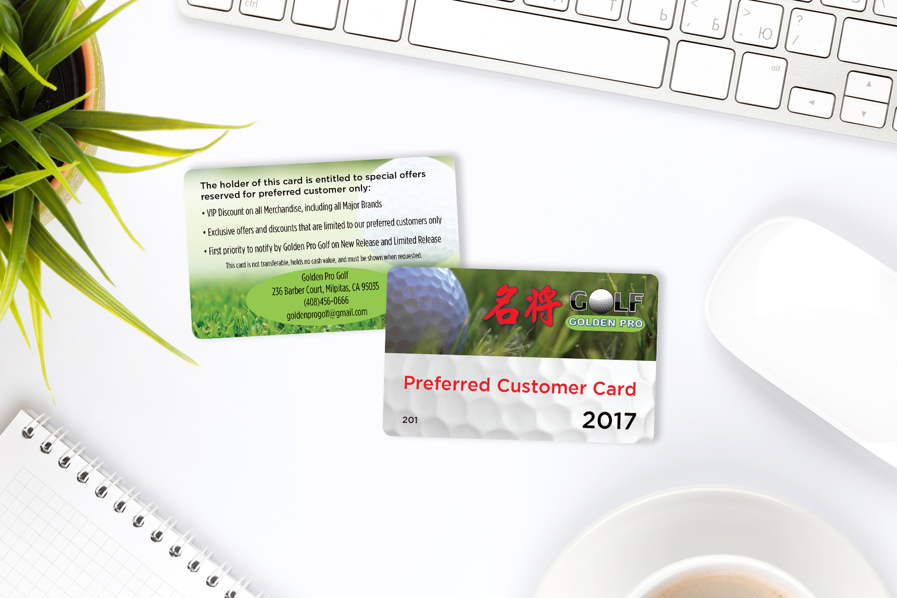 Golf Golden Pro Preferred Customer Card