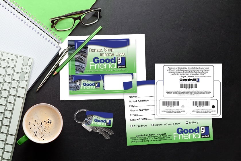 Goodwill Good Friend Membership Card and Key Tags