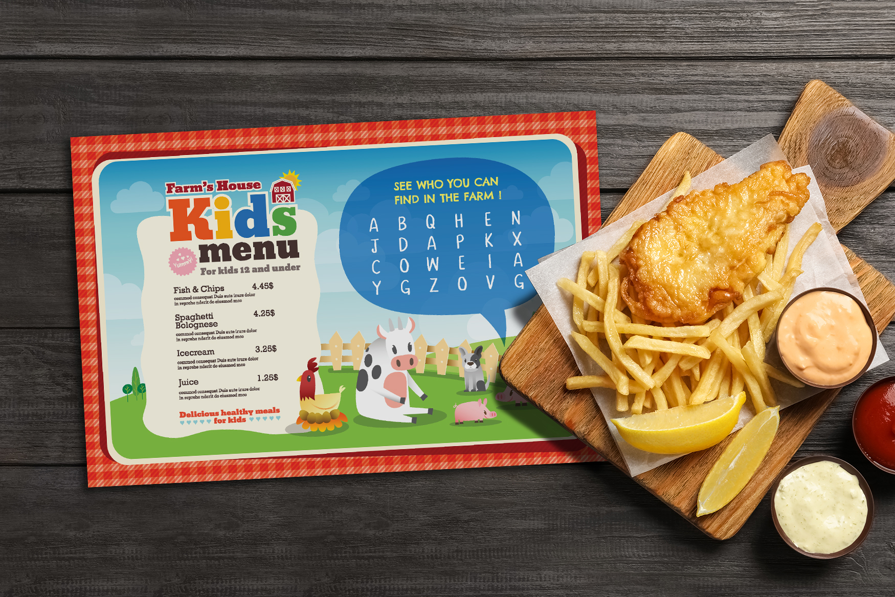 Farm's House Kids Menu