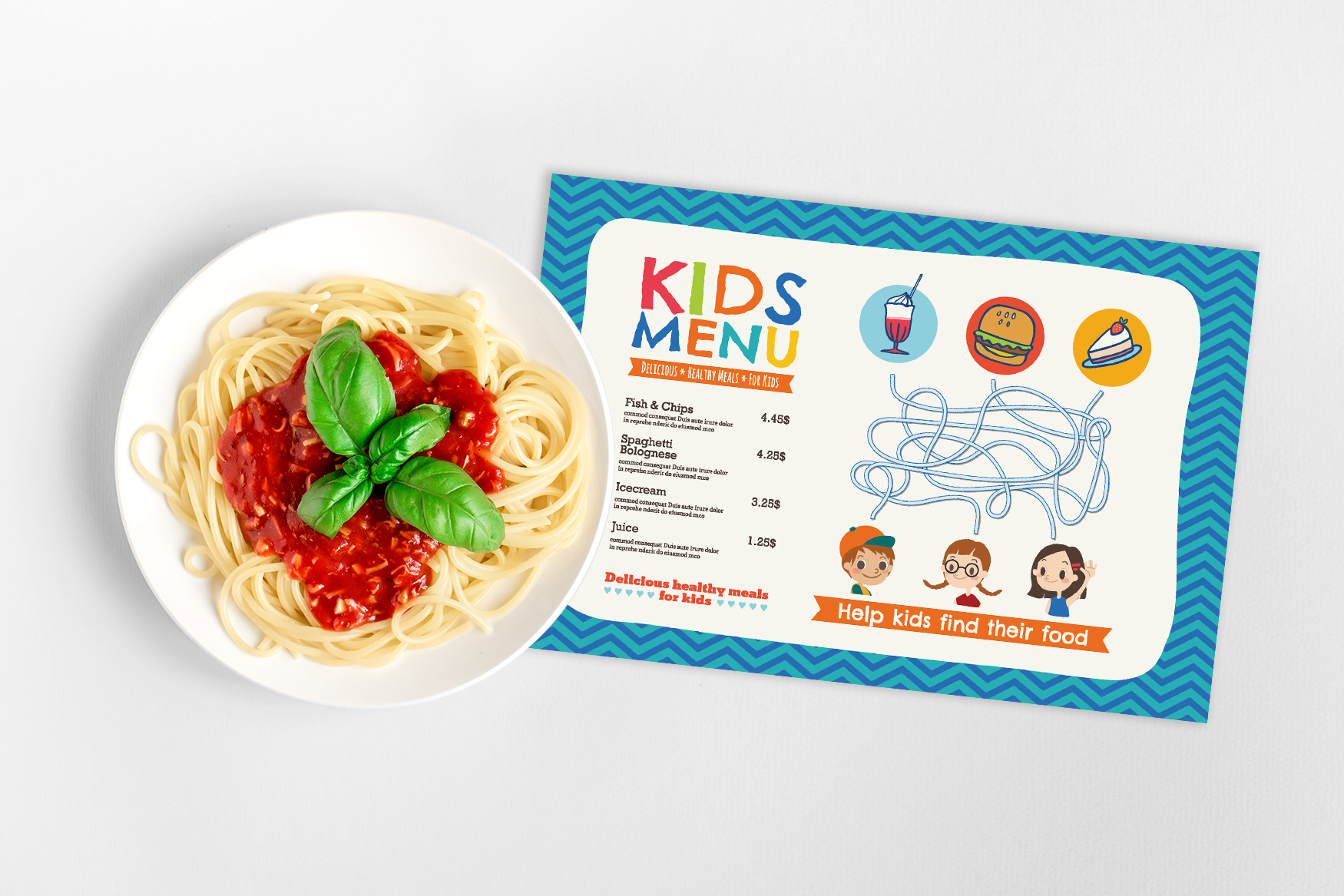 Kids Menu with Activity