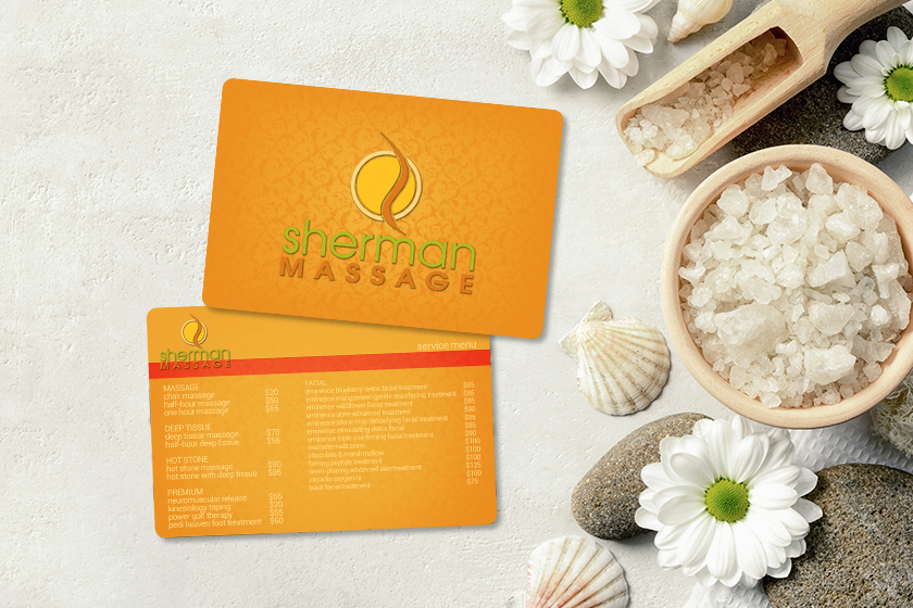 Sherman Massage Service Menu