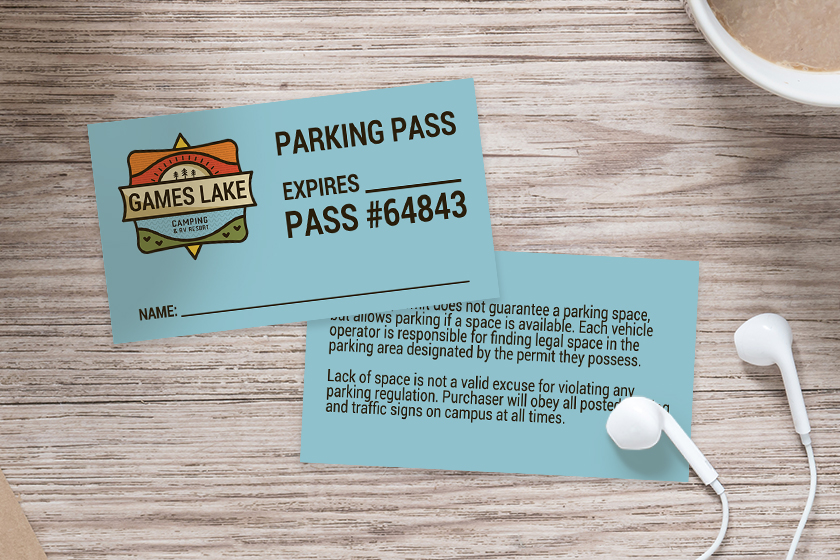 Games Lake Camping Parking Pass