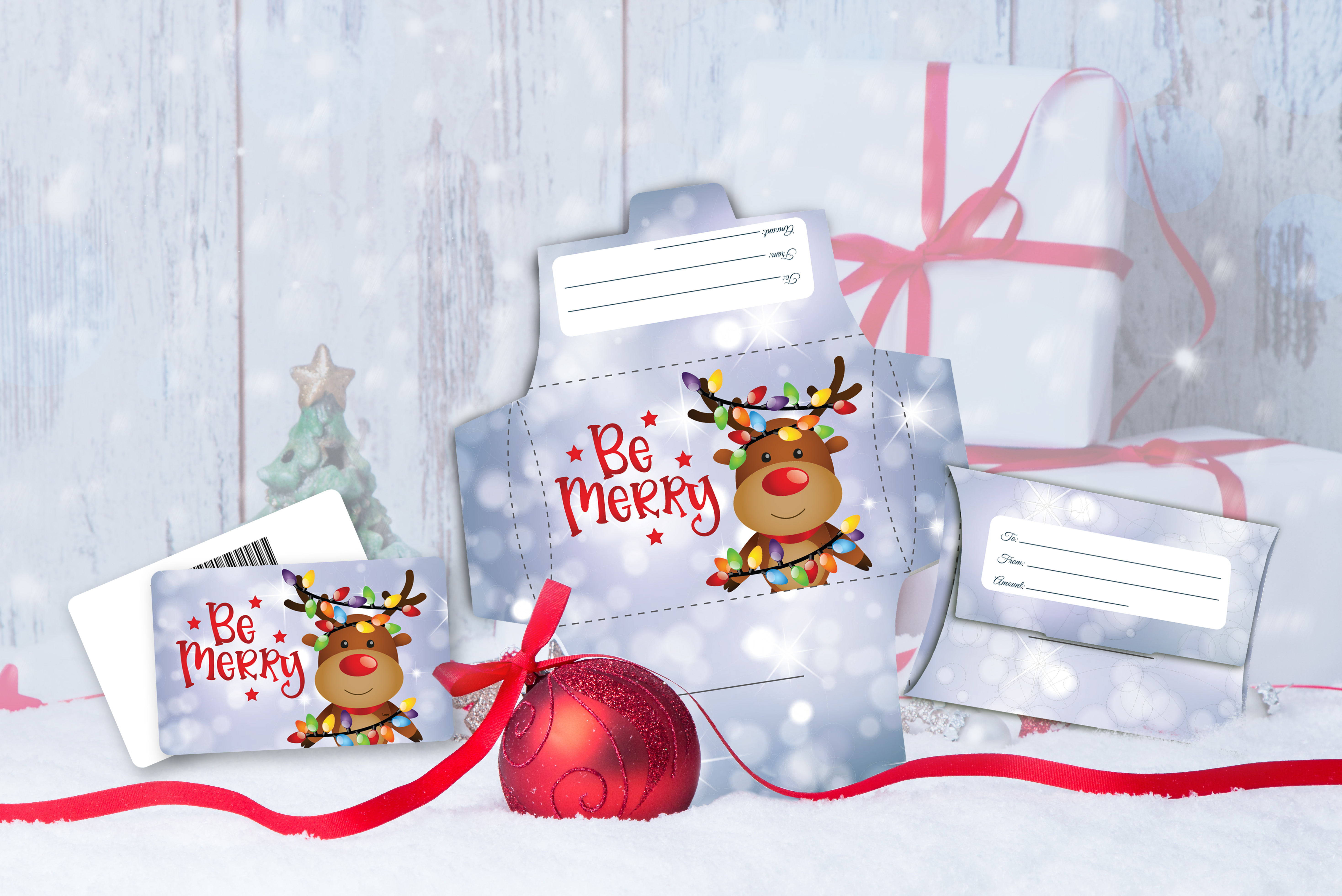 Be Merry Christmas Reindeer Pillow Boxes