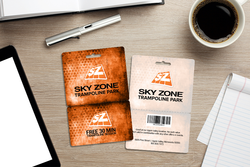 Sky Zone Trampoline Park Promo Cards