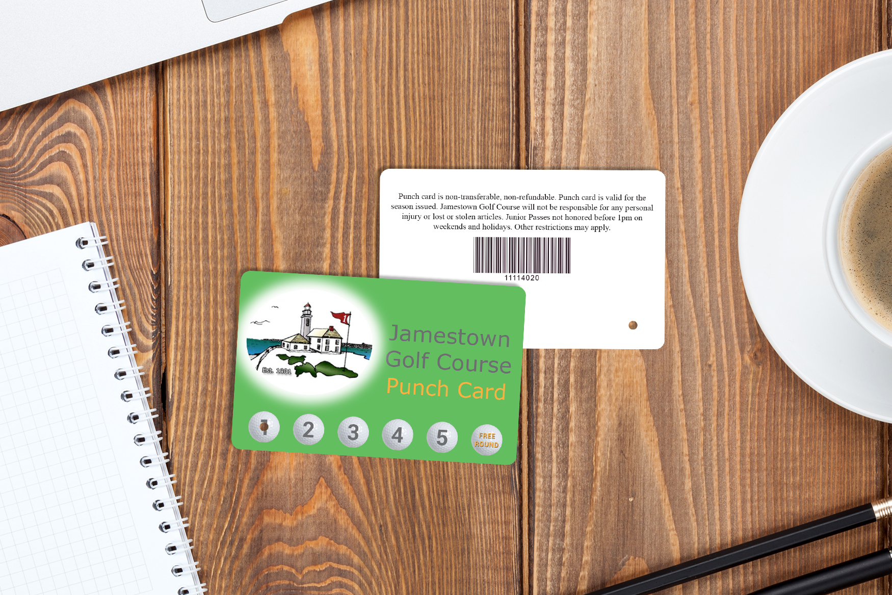 Jamestown Golf Course Punch Cards