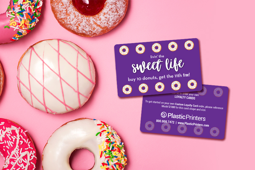 Sweet Life Donut Shop Loyalty Punch Cards