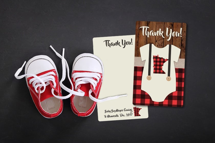 Baby Shower Buffalo Plaid Thank You Cards