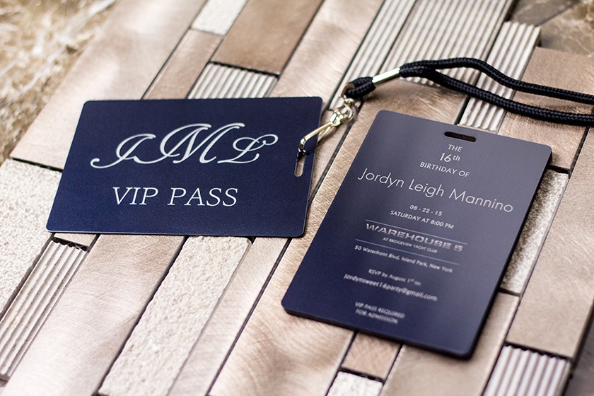 16th Birthday Party VIP Pass Invitations