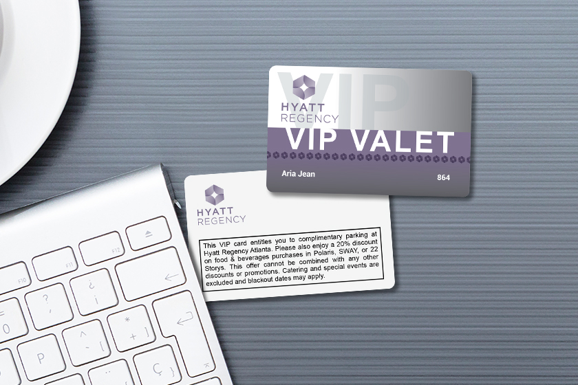 Hyatt Regency VIP Valet Cards